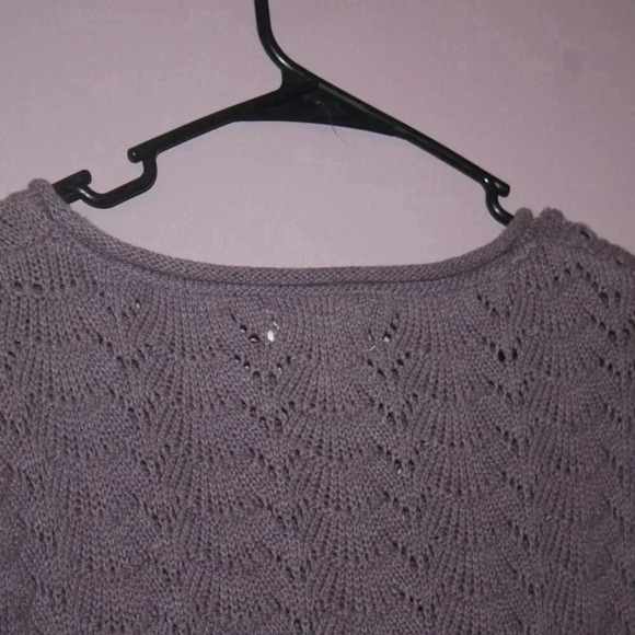Sonoma Purple Roll Neck Sweater Size Large Crew Style 100% Cotton 3/4 Length - Picture 10 of 15